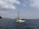 3日目、香川県高松港に向けて航行中の宝島。